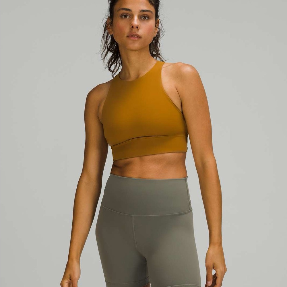 Lululemon Energy Bra High Neck Long Line - Gold Spice - Picture 3 of 8